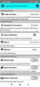 app hybrid assistant impostazioni