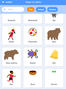 selezione Sprite Scratch
