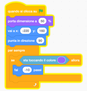 Scratch - inizializzazione parametri al riavvio del gioco