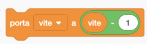 Scratch - blocco per decrementare variabile