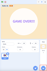 Scratch - schermata Game Over