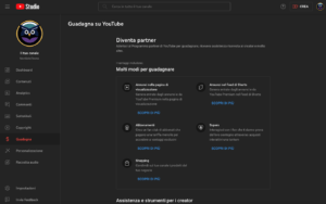 Guadagnare con YouTube Studio - modi