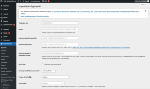 WordPress - impostazioni generali