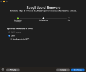 VMWare - scelta del tipo di firmware