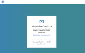 Annullare iscrizione notifiche Linkedin